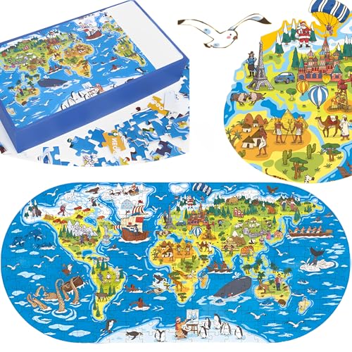 CHSG 300PCS Weltkarte Puzzle, Die Konzentration der Kinder Fördern, für Mädchen Jungen Rund Weltkarte Jigsaw Puzzle Spielzeug Mädchen Kinderpuzzle Geschenk CHSG 300PCS Weltkarte Puzzle, Die Konzentration der Kinder Fördern, für Mädchen Jungen Rund Weltkarte Jigsaw Puzzle Spielzeug Mädchen Kinderpuzzle Geschenk von CHSG