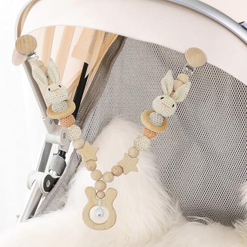 CHSG Kinderwagenkette für Babys, aus Holz und Baumwolle gehäkelt, Spirale Plüsch Spielzeug, Geburtsgeschenk für Mädchen und Jungen ab 0+ Monaten, Babyspielzeug, Baby Geschenke zur Geburt CHSG Kinderwagenkette für Babys, aus Holz und Baumwolle gehäkelt, Spirale Plüsch Spielzeug, Geburtsgeschenk für Mädchen und Jungen ab 0+ Monaten, Babyspielzeug, Baby Geschenke zur Geburt von CHSG