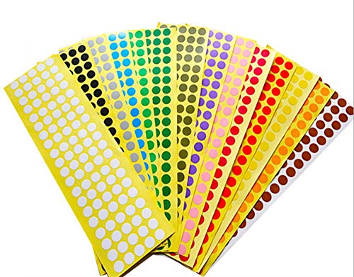CHSYOO 32 Blatt 3200 Stück farbige Punktaufkleber zum Beschriften, runde Codieretiketten für Handwerk und Kunst, 16 Farben CHSYOO 32 Blatt 3200 Stück farbige Punktaufkleber zum Beschriften, runde Codieretiketten für Handwerk und Kunst, 16 Farben von CHSYOO