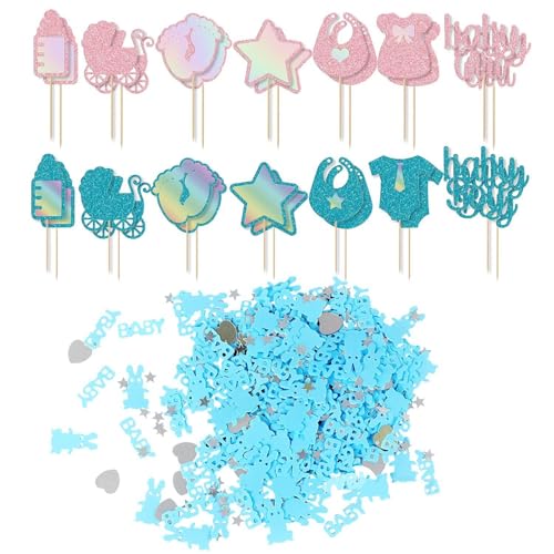 28 Stück Einsätze, 1 Packung Konfetti, Tortenaufsatz Für Babyparty, Tortenaufsatz Für Jungen Oder Mädchen, Tortenaufsatz Für Die Geschlechtsoffenbarung, Cupcake-Aufsatz Für Babyparty 28 Stück Einsätze, 1 Packung Konfetti, Tortenaufsatz Für Babyparty, Tortenaufsatz Für Jungen Oder Mädchen, Tortenaufsatz Für Die Geschlechtsoffenbarung, Cupcake-Aufsatz Für Babyparty von CHSZSH