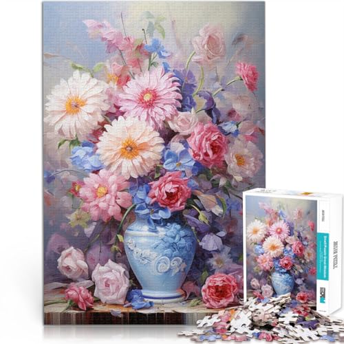 1000-Teile-Puzzle für Erwachsene Blumen in Blauer Vase Aus Karton ab 14 Jahren Lernspiele für Erwachsene und Jugendliche Kunstwerk Geschenk。Größe:26x38cm/10.2x14.9Zoll 1000-Teile-Puzzle für Erwachsene Blumen in Blauer Vase Aus Karton ab 14 Jahren Lernspiele für Erwachsene und Jugendliche Kunstwerk Geschenk。Größe:26x38cm/10.2x14.9Zoll von CHTLIFQ