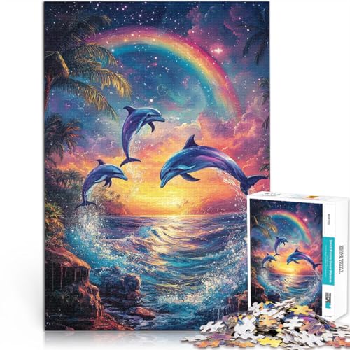 1000-Teile-Puzzle für Erwachsene Delphine springen Regenbogen Sonnenuntergang Aus Karton ab 14 Jahren Wanddekoration Weihnachtsgeburtstagsgeschenk。Größe:26x38cm/10.2x14.9Zoll 1000-Teile-Puzzle für Erwachsene Delphine springen Regenbogen Sonnenuntergang Aus Karton ab 14 Jahren Wanddekoration Weihnachtsgeburtstagsgeschenk。Größe:26x38cm/10.2x14.9Zoll von CHTLIFQ