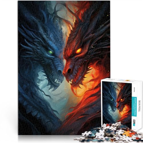 1000-Teile-Puzzle für Erwachsene Drachen-Kunstwerk Aus Holz ab 14 Jahren Für Paare geeignet Lustige Aktivitäten für zu Hause, Geburtstagsgeschenk, Reisegeschenke。Größe:50x75cm/19.6x29.5Zoll 1000-Teile-Puzzle für Erwachsene Drachen-Kunstwerk Aus Holz ab 14 Jahren Für Paare geeignet Lustige Aktivitäten für zu Hause, Geburtstagsgeschenk, Reisegeschenke。Größe:50x75cm/19.6x29.5Zoll von CHTLIFQ