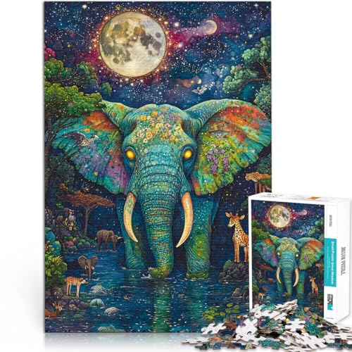 1000-Teile-Puzzle für Erwachsene Elefant, der König des Waldes Aus Karton für 14+ Lernspiele Heimdekoration Wichtelgeschenke。Größe:26x38cm/10.2x14.9Zoll 1000-Teile-Puzzle für Erwachsene Elefant, der König des Waldes Aus Karton für 14+ Lernspiele Heimdekoration Wichtelgeschenke。Größe:26x38cm/10.2x14.9Zoll von CHTLIFQ