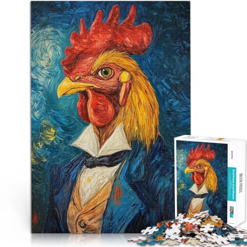 1000-Teile-Puzzle für Erwachsene Hahnenportrait in Blau Aus Karton ab 14 Jahren Denksportaufgabe-Spiel Spiele Spielzeug Geschenk。Größe:26x38cm/10.2x14.9Zoll 1000-Teile-Puzzle für Erwachsene Hahnenportrait in Blau Aus Karton ab 14 Jahren Denksportaufgabe-Spiel Spiele Spielzeug Geschenk。Größe:26x38cm/10.2x14.9Zoll von CHTLIFQ