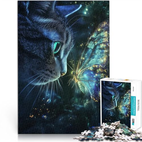 1000-Teile-Puzzle für Erwachsene Kätzchen und Schmetterling Aus Karton ab 14 Jahren Heimdekorationsspiel Gutes Geschenk。Größe:26x38cm/10.2x14.9Zoll 1000-Teile-Puzzle für Erwachsene Kätzchen und Schmetterling Aus Karton ab 14 Jahren Heimdekorationsspiel Gutes Geschenk。Größe:26x38cm/10.2x14.9Zoll von CHTLIFQ