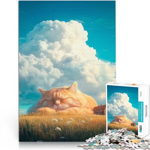 1000-Teile-Puzzle für Erwachsene Katze auf den Wolken Aus Karton für 14+ Anspruchsvolles Spiel und Familienspiel tolles Größe:26x38cm/10.2x14.9Zoll 1000-Teile-Puzzle für Erwachsene Katze auf den Wolken Aus Karton für 14+ Anspruchsvolles Spiel und Familienspiel tolles Größe:26x38cm/10.2x14.9Zoll von CHTLIFQ