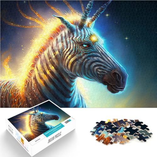 1000-Teile-Puzzle für Erwachsene Kosmisches Weltraumzebra Aus Karton für 14+ Lernspiel Verbesserung der Liebe zwischen Paaren。Größe：26x38cm/10.2x14.9Zoll von CHTLIFQ