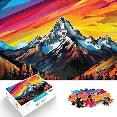 1000-Teile-Puzzle für Erwachsene Popart Berge Aus Karton ab 14 Jahren Startseite Lernspiele DIY Spielzeug Tolle Geschenke und Spielzeuge。Größe：26x38cm/10.2x14.9Zoll von CHTLIFQ