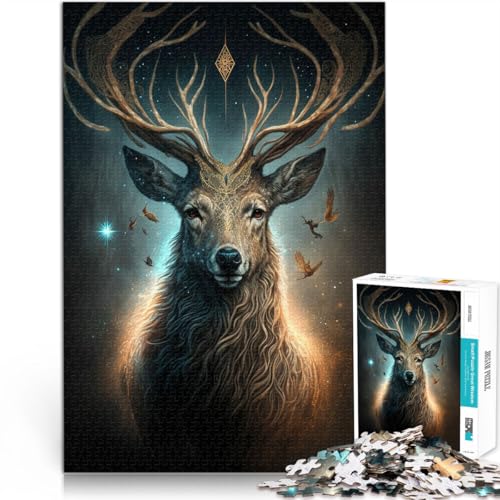 1000-Teile-Puzzle für Erwachsene Rentier Tier Aus Karton ab 14 Jahren Spielspielzeug Als Geschenk für die ganze Familie und Freunde。Größe:38x52cm/14.9x20.4Zoll 1000-Teile-Puzzle für Erwachsene Rentier Tier Aus Karton ab 14 Jahren Spielspielzeug Als Geschenk für die ganze Familie und Freunde。Größe:38x52cm/14.9x20.4Zoll von CHTLIFQ