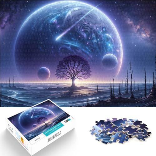1000-Teile-Puzzle für Erwachsene Weltraum-Fantasielandschaft Aus Holz für 14+ Lernspiele Heimdekoration Wichtelgeschenke。Größe：50x75cm/19.6x29.5Zoll von CHTLIFQ