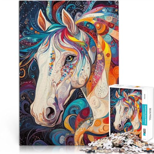 1000-Teile-Puzzle für Erwachsene künstlerisches Avatarpferd Aus Karton ab 14 Jahren Lernspiele Wichtelgeschenke。Größe：26x38cm/10.2x14.9Zoll von CHTLIFQ