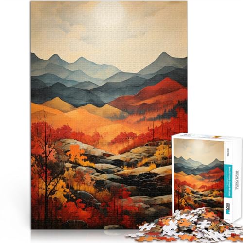 1000-Teile-Puzzle für Erwachsene und Jugendliche Berge im Herbst Aus Karton ab 14 Jahren Zusammenbau des Modells Geschenkspielzeug。Größe：26x38cm/10.2x14.9Zoll von CHTLIFQ