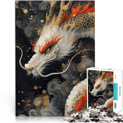 1000-Teile-Puzzle für Erwachsene und Jugendliche Drachenkunst Aus Karton ab 14 Jahren Intellektuelles Spielzeugspiel Lernspiel zum Geburtstag und Weihnachten。Größe：26x38cm/10.2x14.9Zoll von CHTLIFQ