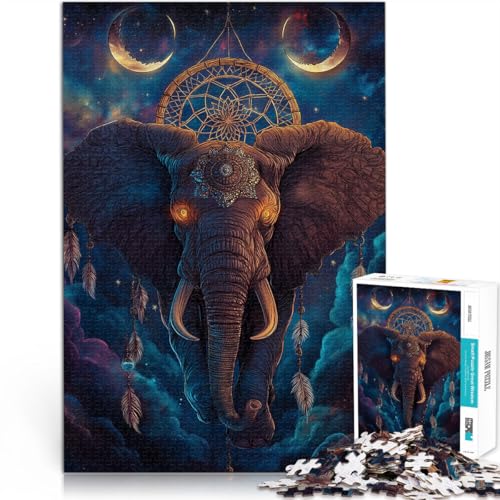 1000-Teile-Puzzle für Erwachsene und Jugendliche Fantasie-Elefant Aus Karton ab 14 Jahren Startseite Lernspiele DIY Spielzeug Tolle Geschenke und Spielzeuge。Größe：26x38cm/10.2x14.9Zoll von CHTLIFQ