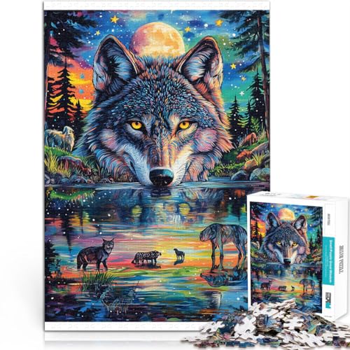 1000-Teile-Puzzle für Erwachsene und Jugendliche Farbgemälde Wolf Aus Holz ab 14 Jahren Spielzeug für die ganze Familie Geburtstags- und einzigartige Geschenke。Größe:50x75cm/19.6x29.5Zoll 1000-Teile-Puzzle für Erwachsene und Jugendliche Farbgemälde Wolf Aus Holz ab 14 Jahren Spielzeug für die ganze Familie Geburtstags- und einzigartige Geschenke。Größe:50x75cm/19.6x29.5Zoll von CHTLIFQ