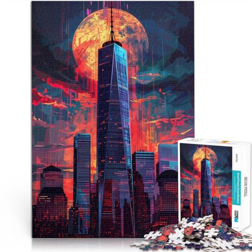 1000-Teile-Puzzle für Erwachsene und Jugendliche One World Trade Center NY Aus Karton ab 14 Jahren einzigartiges Herausforderungsspiel Angeboten als Geschenk für die ganze Familie。Größe：26x38cm von CHTLIFQ