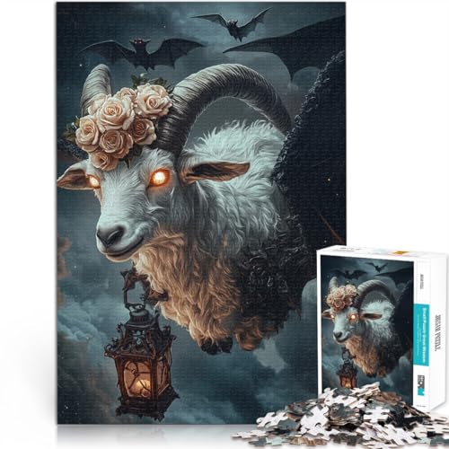 1000-Teile-Puzzle für Erwachsene und Jugendliche Unglückliches Schaf Aus Holz ab 14 Jahren Anti-Stress-Familienspiel schwierige Herausforderung Geschenkideen。Größe：50x75cm/19.6x29.5Zoll von CHTLIFQ