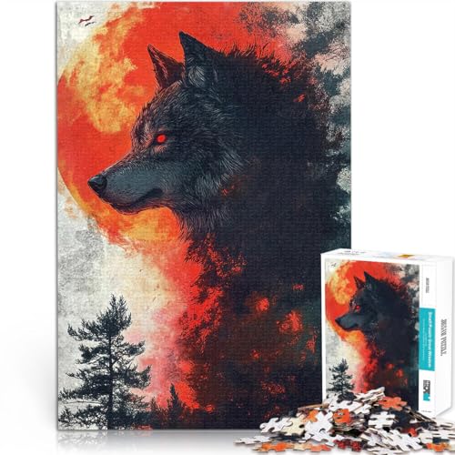 1000-Teile-Puzzle für Erwachsene und Jugendliche Wolfsblutmond Aus Karton ab 14 Jahren Intellektuelles Spielzeugspiel Lernspiel zum Geburtstag und Weihnachten。Größe:26x38cm/10.2x14.9Zoll 1000-Teile-Puzzle für Erwachsene und Jugendliche Wolfsblutmond Aus Karton ab 14 Jahren Intellektuelles Spielzeugspiel Lernspiel zum Geburtstag und Weihnachten。Größe:26x38cm/10.2x14.9Zoll von CHTLIFQ