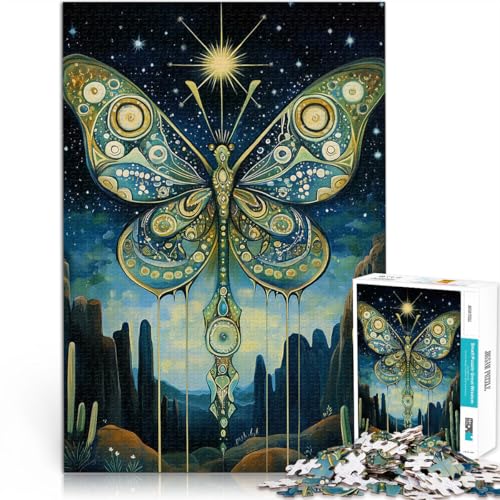 1000-Teile-Puzzle für Teenager Fantasie-Schmetterlingstotem Aus Karton für 14+ Denksportaufgabe-Spiel Spiele Spielzeug Geschenk。Größe：26x38cm/10.2x14.9Zoll von CHTLIFQ