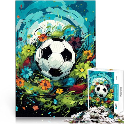 1000-Teile-Puzzle für Teenager Farbfußball Aus Holz ab 14 Jahren Anspruchsvolles Spiel und Familienspiel tolles Größe：50x75cm/19.6x29.5Zoll von CHTLIFQ