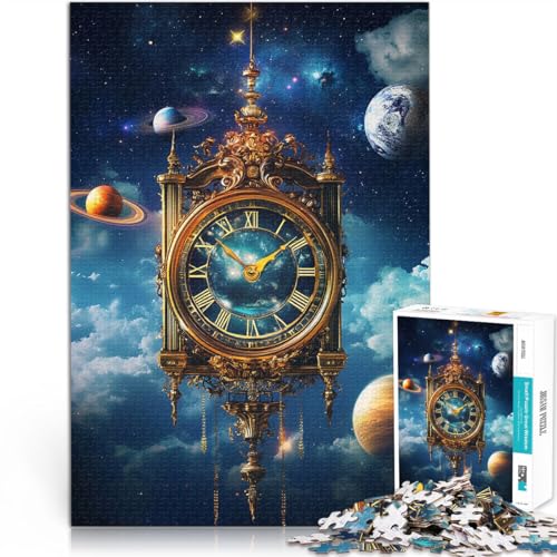 1000-Teile-Puzzle für Teenager Klassische Uhr Aus Karton für 14+ Lernspielzeug-Herausforderung Tolle Geschenke und Spielzeuge。Größe：26x38cm/10.2x14.9Zoll von CHTLIFQ