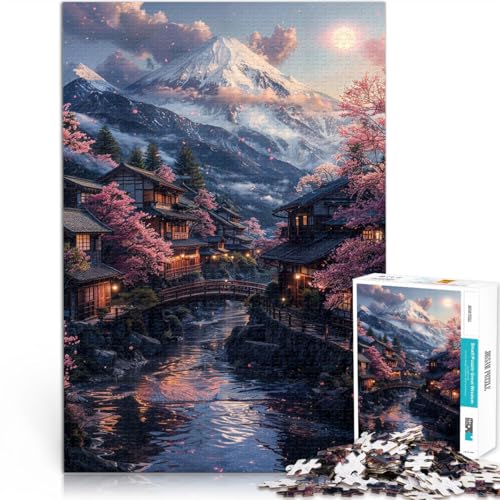 1000-Teile-Puzzle für Teenager japanischer Berg Fuji Aus Karton für 14+ Denksportaufgabe-Spiel Spiele Spielzeug Geschenk。Größe：26x38cm/10.2x14.9Zoll von CHTLIFQ
