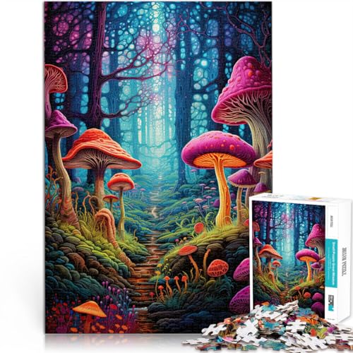 1000-Teile-Puzzles für Erwachsene Trippy Forest Aus Holz Geeignet für Personen ab 14 Jahren Lernspiele, Heimdekorationsspiel. Spiele Spielzeug Geschenk。Größe：50x75cm/19.6x29.5Zoll von CHTLIFQ