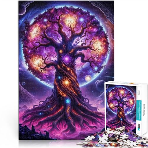 1000 Teile für Geschenke für Erwachsene Kosmischer Lebensbaum Aus Karton für 14+ Denksportaufgabe-Spiel Spiele Spielzeug Geschenk。Größe：26x38cm/10.2x14.9Zoll von CHTLIFQ
