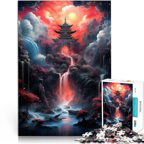 1000 Teile für Geschenke für Erwachsene japanische Landschaftskunst Aus Karton für 14+ Herausforderndes Spiel Tolles Geschenk zum Spielen。Größe：26x38cm/10.2x14.9Zoll von CHTLIFQ