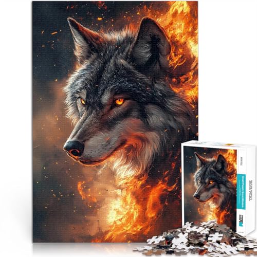 1000-teilige Puzzles für Erwachsene Feuriges Wolfsporträt Aus Holz für und ab 14 Jahren Jedes Stück ist EIN Unikat – Lustiges und herausforderndes Spiel für die ganze Familie Geschenkideen。 von CHTLIFQ