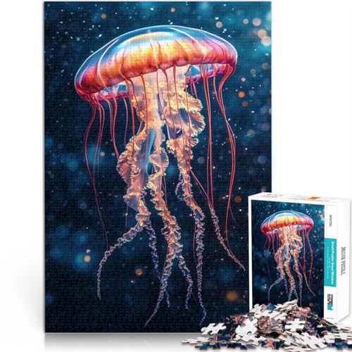 1000-teilige Puzzles für Erwachsene Rote und orange Quallen Aus Holz für und ab 14 Jahren lustige Spiele für die ganze Familie tolles Größe:50x75cm/19.6x29.5Zoll 1000-teilige Puzzles für Erwachsene Rote und orange Quallen Aus Holz für und ab 14 Jahren lustige Spiele für die ganze Familie tolles Größe:50x75cm/19.6x29.5Zoll von CHTLIFQ