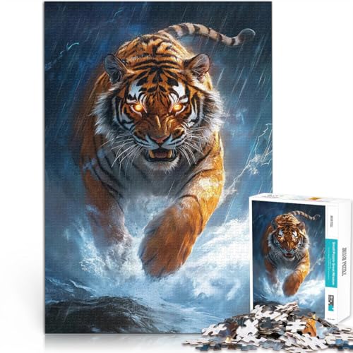 1000-teilige Puzzles für Erwachsene Tiger im Sturm Aus Karton für und ab 14 Jahren Quizspiel Lustige Aktivitäten für zu Hause, Geburtstagsgeschenk, Reisegeschenke。Größe:26x38cm/10.2x14.9Zoll 1000-teilige Puzzles für Erwachsene Tiger im Sturm Aus Karton für und ab 14 Jahren Quizspiel Lustige Aktivitäten für zu Hause, Geburtstagsgeschenk, Reisegeschenke。Größe:26x38cm/10.2x14.9Zoll von CHTLIFQ