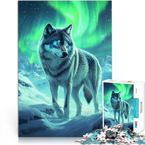 1000-teilige Puzzles für Erwachsene Wolf unter Aurora Borealis Aus Karton für und ab 14 Jahren Quizspiel Lustige Aktivitäten für zu Hause, Geburtstagsgeschenk, Reisegeschenke。Größe:26x38cm 1000-teilige Puzzles für Erwachsene Wolf unter Aurora Borealis Aus Karton für und ab 14 Jahren Quizspiel Lustige Aktivitäten für zu Hause, Geburtstagsgeschenk, Reisegeschenke。Größe:26x38cm von CHTLIFQ