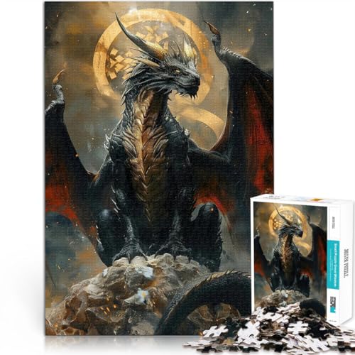 1000-teilige Puzzles für Erwachsene und Jugendliche Drache der Erlösung Aus Holz Geeignet für Kinder ab 14 Jahren Wanddekoration Weihnachtsgeburtstagsgeschenk。Größe：50x75cm/19.6x29.5Zoll von CHTLIFQ