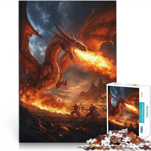 1000-teilige Puzzles für Erwachsene und Jugendliche Drachenfeueratem Aus Karton Geeignet für Kinder ab 14 Jahren Pädagogisches Spielzeug zum Lernen Geschenke für Freunde und Familie。Größe：26x38cm von CHTLIFQ