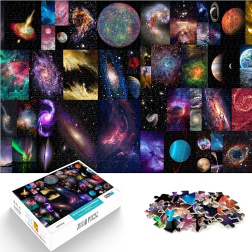 1000-teilige Puzzles für Erwachsene und Jugendliche Planeten-Mosaikkunst Aus Karton Geeignet für Kinder ab 14 Jahren Urlaub zu Hause: Zeit totschlagen Geschenke zum 。Größe：26x38cm/10.2x14.9Zoll von CHTLIFQ