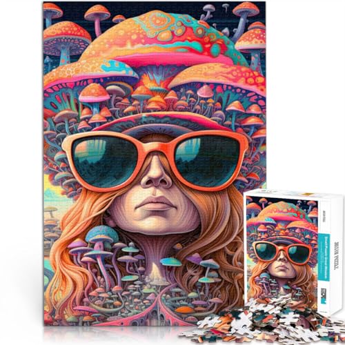 1000-teilige Puzzles für Erwachsene und Jugendliche Psychedelische Kunst Aus Holz Geeignet für Kinder ab 14 Jahren Lernspiele, Heimdekorationsspiel. Spiele Spielzeug Geschenk。Größe：50x75cm von CHTLIFQ