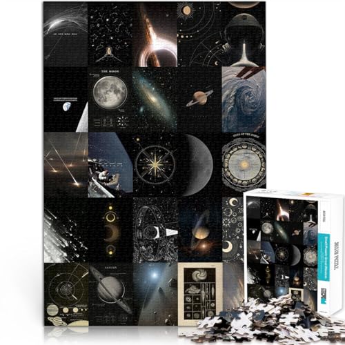 1000-teiliges Puzzle für Erwachsene Astronomische Ästhetik Mosaikmalerei Aus Holz Geeignet für Kinder ab 14 Jahren Lernspiele Heimdekoration Wichtelgeschenke。Größe：50x75cm/19.6x29.5Zoll von CHTLIFQ