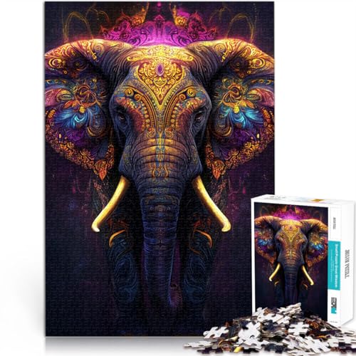 1000-teiliges Puzzle für Erwachsene Elefantenkönig Kunst Aus Karton ab 14 Jahren Denksportaufgabe-Spiel Spiele Spielzeug Geschenk。Größe:26x38cm/10.2x14.9Zoll 1000-teiliges Puzzle für Erwachsene Elefantenkönig Kunst Aus Karton ab 14 Jahren Denksportaufgabe-Spiel Spiele Spielzeug Geschenk。Größe:26x38cm/10.2x14.9Zoll von CHTLIFQ
