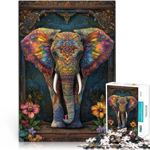 1000-teiliges Puzzle für Erwachsene Elefantenkunst Aus Holz ab 14 Jahren Intellektuelles Spiel Geschenk zum Geburtstag。Größe:50x75cm/19.6x29.5Zoll 1000-teiliges Puzzle für Erwachsene Elefantenkunst Aus Holz ab 14 Jahren Intellektuelles Spiel Geschenk zum Geburtstag。Größe:50x75cm/19.6x29.5Zoll von CHTLIFQ