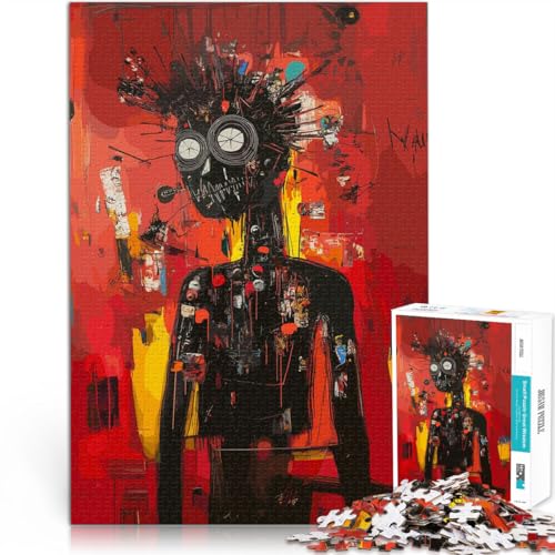 1000-teiliges Puzzle für Erwachsene Figur im Basquiat-Stil Aus Holz Geeignet für Kinder ab 14 Jahren Lernspielzeug für die ganze Familie Spiele Spielzeug Geschenk。Größe：50x75cm/19.6x29.5Zoll von CHTLIFQ
