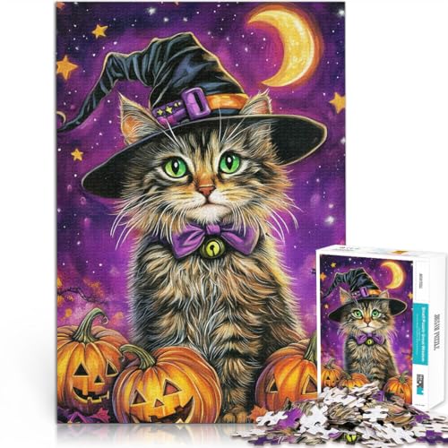 1000-teiliges Puzzle für Erwachsene Halloween Hexenkatze Aus Karton ab 14 Jahren Pädagogisches Spielzeug zum Lernen Geschenke für Freunde und Familie。Größe:26x38cm/10.2x14.9Zoll 1000-teiliges Puzzle für Erwachsene Halloween Hexenkatze Aus Karton ab 14 Jahren Pädagogisches Spielzeug zum Lernen Geschenke für Freunde und Familie。Größe:26x38cm/10.2x14.9Zoll von CHTLIFQ
