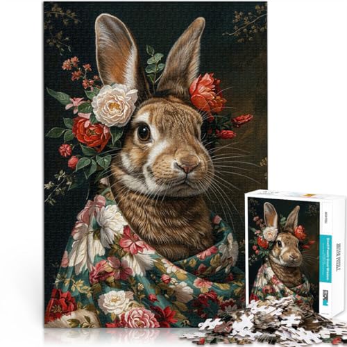 1000-teiliges Puzzle für Erwachsene Kaninchen mit Blumen Aus Holz Geeignet für Kinder ab 14 Jahren Herausforderndes Spiel Tolles Geschenk zum Spielen。Größe:50x75cm/19.6x29.5Zoll 1000-teiliges Puzzle für Erwachsene Kaninchen mit Blumen Aus Holz Geeignet für Kinder ab 14 Jahren Herausforderndes Spiel Tolles Geschenk zum Spielen。Größe:50x75cm/19.6x29.5Zoll von CHTLIFQ