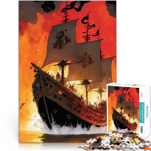 1000-teiliges Puzzle für Erwachsene Piratenschiff Aus Holz ab 14 Jahren Intellektuelles Spiel Geschenk zum Geburtstag。Größe:50x75cm/19.6x29.5Zoll 1000-teiliges Puzzle für Erwachsene Piratenschiff Aus Holz ab 14 Jahren Intellektuelles Spiel Geschenk zum Geburtstag。Größe:50x75cm/19.6x29.5Zoll von CHTLIFQ