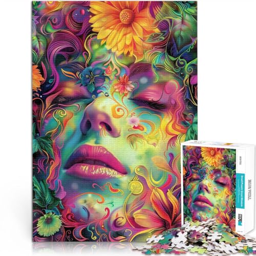 1000-teiliges Puzzle für Erwachsene Psychedelische Blumenfrau Aus Holz ab 14 Jahren Schönes DesignspielSchönes Designspiel EIN Kunstwerk。Größe:50x75cm/19.6x29.5Zoll 1000-teiliges Puzzle für Erwachsene Psychedelische Blumenfrau Aus Holz ab 14 Jahren Schönes DesignspielSchönes Designspiel EIN Kunstwerk。Größe:50x75cm/19.6x29.5Zoll von CHTLIFQ