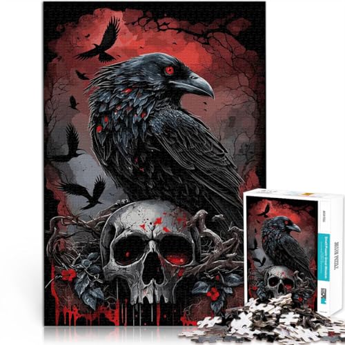 1000-teiliges Puzzle für Erwachsene Rabe Aus Holz ab 14 Jahren Anspruchsvolles Spiel und Familienspiel tolles Größe:50x75cm/19.6x29.5Zoll 1000-teiliges Puzzle für Erwachsene Rabe Aus Holz ab 14 Jahren Anspruchsvolles Spiel und Familienspiel tolles Größe:50x75cm/19.6x29.5Zoll von CHTLIFQ