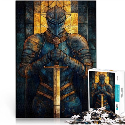 1000-teiliges Puzzle für Erwachsene Ritter aus Buntglas Aus Holz ab 14 Jahren Familienaktivitäten Geburtstagsgeschenk。Größe:50x75cm/19.6x29.5Zoll 1000-teiliges Puzzle für Erwachsene Ritter aus Buntglas Aus Holz ab 14 Jahren Familienaktivitäten Geburtstagsgeschenk。Größe:50x75cm/19.6x29.5Zoll von CHTLIFQ