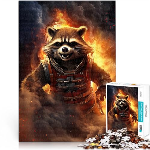 1000-teiliges Puzzle für Erwachsene Waschbärkunst Aus Karton ab 14 Jahren Heimdekorationsspiel Gutes Geschenk。Größe:38x52cm/14.9x20.4Zoll 1000-teiliges Puzzle für Erwachsene Waschbärkunst Aus Karton ab 14 Jahren Heimdekorationsspiel Gutes Geschenk。Größe:38x52cm/14.9x20.4Zoll von CHTLIFQ