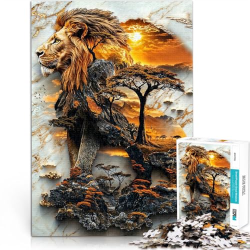 2000-Teile-Puzzle für Erwachsene König der Savanne Aus Karton ab 14 Jahren Startseite Lernspiele DIY Spielzeug Tolle Geschenke und Spielzeuge。Größe：70x100cm/27.5x39.3Zoll von CHTLIFQ